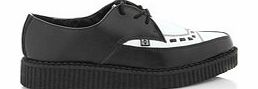 T.U.K Black and white leather creepers