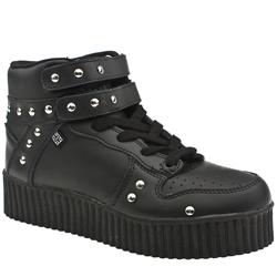 T.U.K Female Creep Slam Studded Leather Upper Alternative in Black