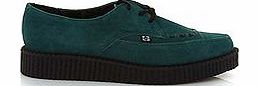 Teal suede pointed creepers