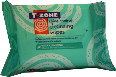 t-zone Shine Control Cleansing Wipes 25 pack