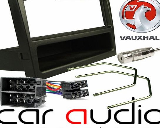 T1 Audio T1-24VX01 PACK - Vauxhall Corsa 2000 Onwards Complete Car Stereo Facia Fitting Kit. Black Single Din Facia, Release Keys, ISO Loom amp; Aerial Adaptor (Black Finish Panel)