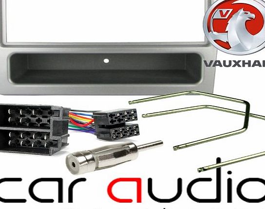 T1 Audio T1-24VX02 PACK - Vauxhall Corsa 2000 Onwards Complete Car Stereo Facia Fitting Kit. Silver Single Din Facia, Release Keys, ISO Loom amp; Aerial Adaptor (Silver Finish Panel)
