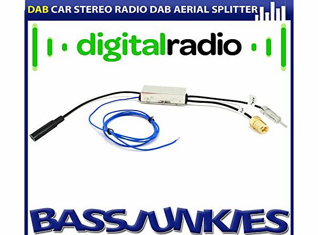  - DAB DAB+ Aerial Antenna Splitter with SMB Connector for Sony Kenwood Alpine Pioneer Blaupunkt DAB Headunits Installation