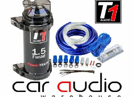 T1 Audio T1-KIT5 - 4 awg 3600 Watts Car Amplifier Amp Wiring Kit amp; 1.5 Farad Power Capacitor Cap Included