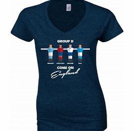 Table Football Group England Navy Womens T-Shirt