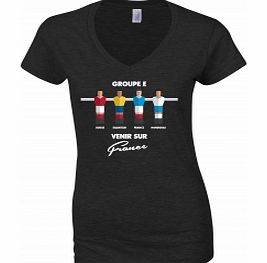 Table Football Group France Black Womens T-Shirt