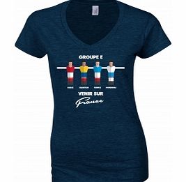 Table Football Group France Navy Womens T-Shirt