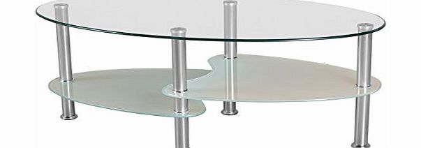 table2chairs glass oval coffee table -