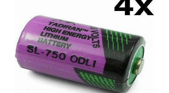 Tadiran Lithium BATTERY SL-750/S (1/2 AA) with 3.6 V - 4 pieces