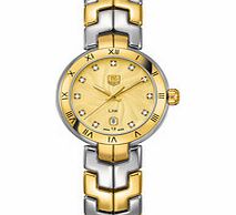 Tag Heuer Link 18ct gold-plated diamond watch