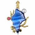 Tagliamonte Marina Collection - Blue Seashell Tourmaline and 18K Gold Pendant