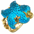 Tagliamonte Marina Collection - Blue Starfish 18K Gold Ring