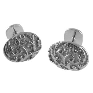 Tales from the Earth Silver Oval Baroque Cufflinks