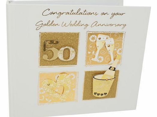 GIFT FOR 50th GOLDEN WEDDING ANNIVERSARY PHOTO ALBUM WITH 3D DESIGN