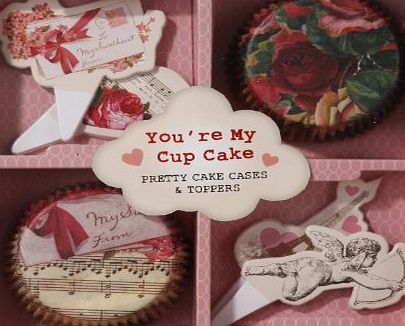 Talking Tables Love Talk Cake Set 40 Cake Cases 2 Designs and 20 Toppers 4 Designs
