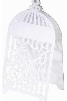 Something in The Air White Birdcage Tent Fold Place Card, Pack of 10, White