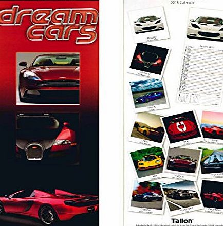 Tallon 2015 Dream Cars Super Slim Month Per Page Wall Calendar - 12 Images 0510