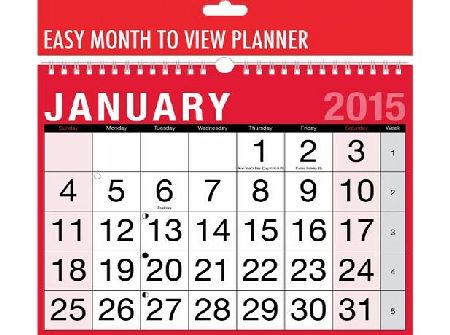 Tallon 2015 Easy View Month to view Planner/Calendar