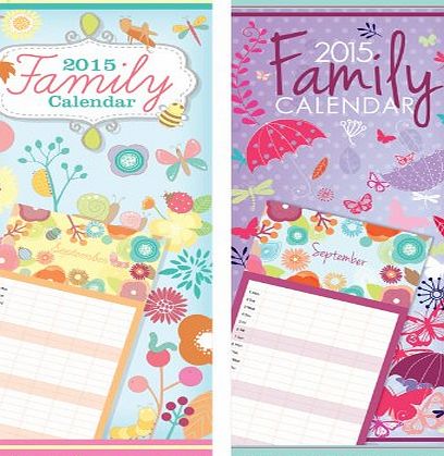 Tallon 2015 Month Per Page 5 Column Family Wall Calendar - 2 Designs To Choose From