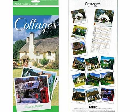 Tallon 2015 UK Cottages Super Slim Month Per Page Wall Calendar - 12 Images 0501