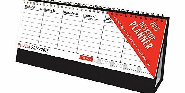 Tallon 2015 Week To View Desk Top Flip Calendar Free Standing Top Wire Bound Planner