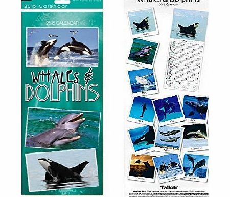 Tallon 2015 Whales and Dolphins Super Slim Month Per Page Wall Calendar - 12 Images 0503