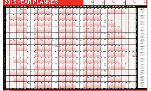 2015 Year Wall Planner - Large Size Laminated