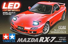 Tamiya Mazda RX-7. With LIGHTS. 4WD TT-01 chassis.