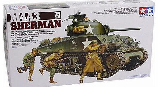 U.S. Medium Tank M4A3 Sherman 75mm Gun Late - 1:35 Scale Military - Tamiya