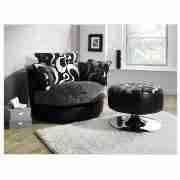 Tango Round Swivel Armchair, Black