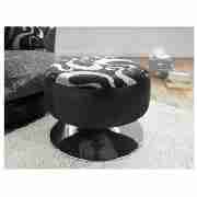 Tango Round Swivel Footstool, Black