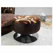 Tango Round Swivel Footstool, Chocolate