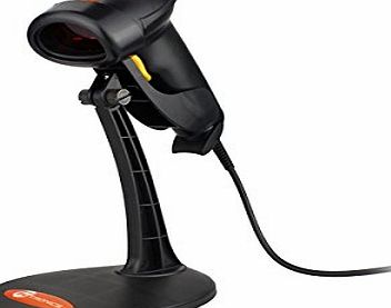 TaoTronics USB Automatic Sensing and Scan Wired Handheld Laser Barcode Scanner / Bar Code Reader, USB Wired, Optical Laser, Long Range, With Stand Bracket - Black