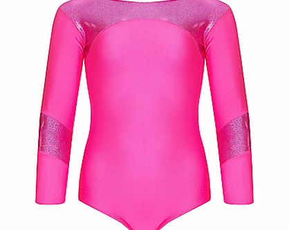 Tappers and Pointers Shine Panel Gym Leotard, Pink