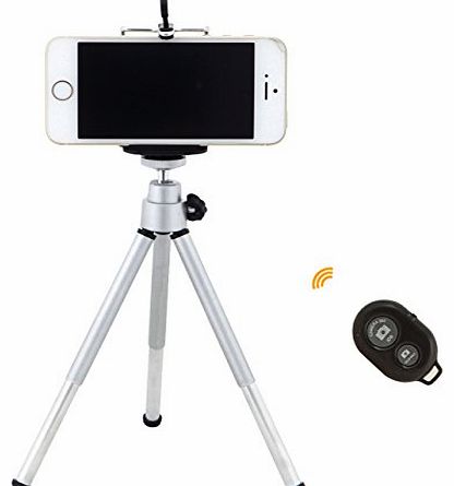 TARION Wireless Bluetooth Remote Shutter with Mini 360 Rotatable Stand Tripod Mount and Cell Phone Clip Clamp for iPhone 5 5S 5C 4 4S Samsung Galaxy S2 S3 S4  Note 2 3 