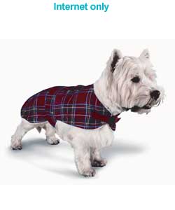Dog Coat Fleece Lined - Red 14in
