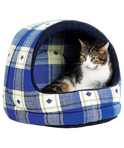 Tartan Hooded Cat Bed
