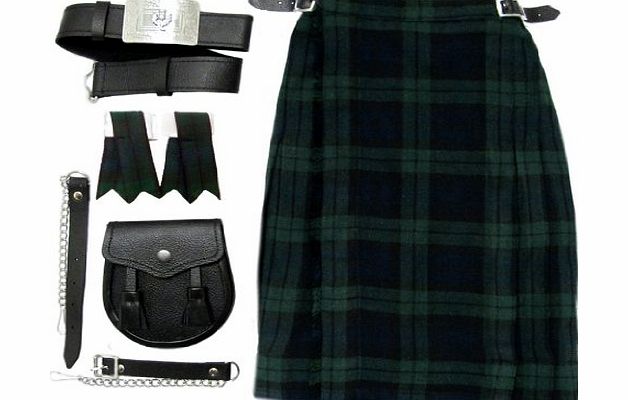 Tartanista Black Watch Boys Kilt Kit/Outfit With Kilt, Sporran Belt amp; Flashes Age 5-6