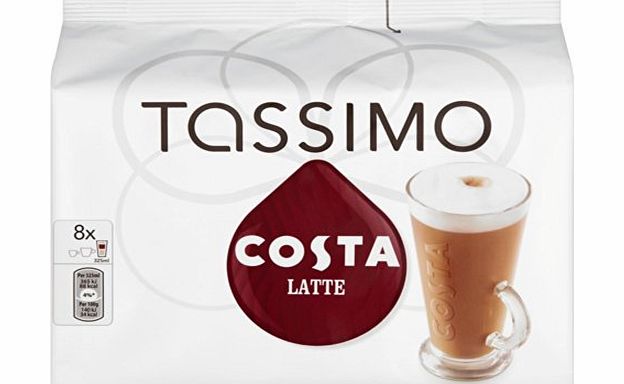 Tassimo  Costa Latte coffee 6 discs, 8 servings (Pack of 5, Total 80 discs/pods, 40 servings)