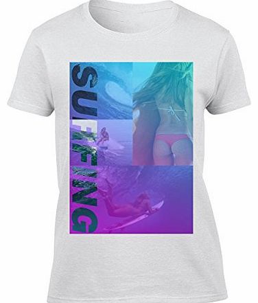 Surfing Sexy Girls Gradient - XX-Large Womens T-Shirt