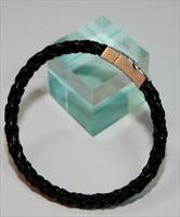 Tateossian Black Leather Bracelet 19.5cm