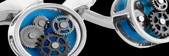 Tateossian Blue Perspex Gear Cufflinks CL2389