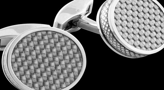 Tateossian Grey Carbon Fibre Cufflinks CL5379