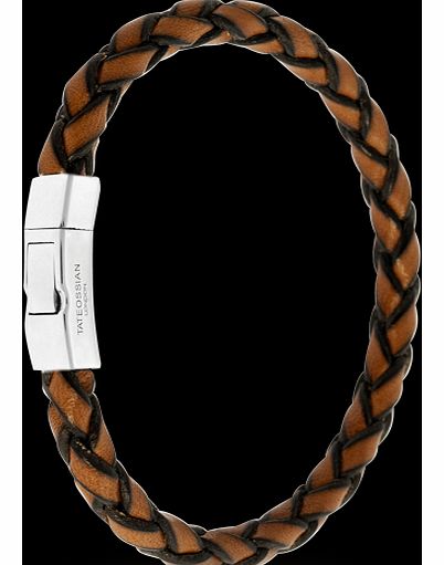 Tateossian Mens Scoubidou Tan Leather Bracelet