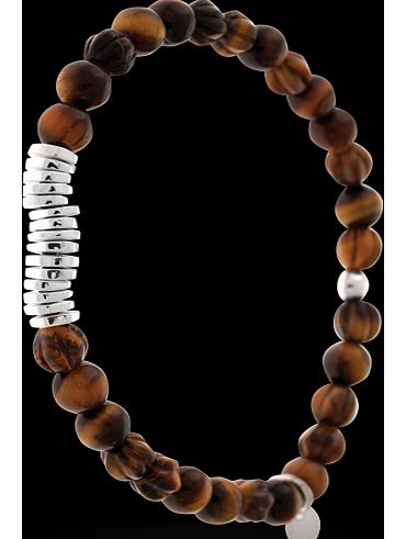 Tateossian Mens Tigers Eye Bead Bracelet BL0203