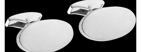 Tateossian Oval Silver Cufflinks CL2604
