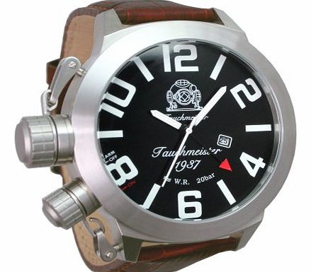 Tauchmeister 1937 Military XXL Retro-Diver with Alarm funct. special crown system T0270