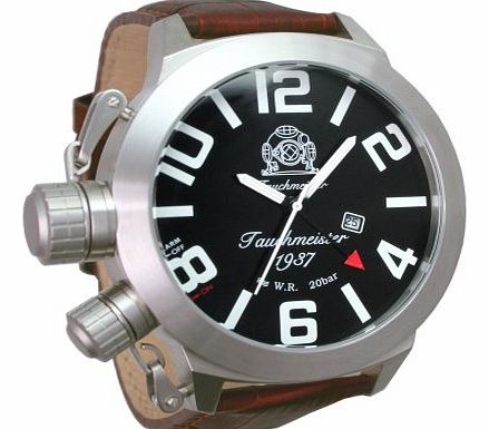 Tauchmeister 1937 Military XXL Retro-Diver with Alarm funct. special crown system T0270