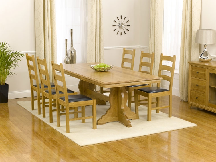 Tavira Oak Dining Table - 180cm and 6 Lavena Oak