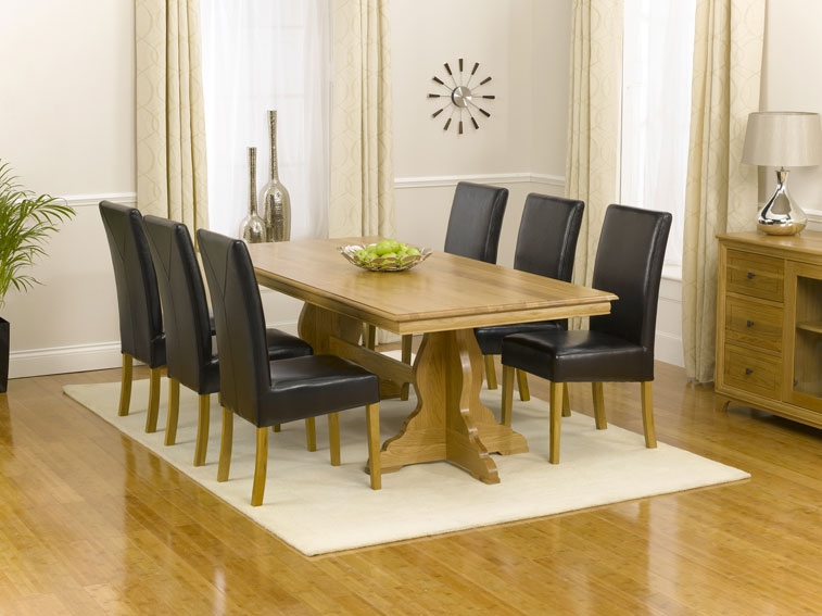 Oak Dining Table - 180cm and 6 Monaco Oak
